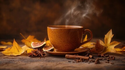 cup of hot coffee with spices