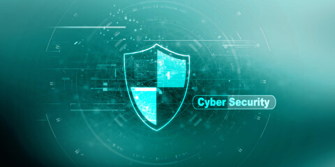 Poster - 2d illustration Security concept - shield 
