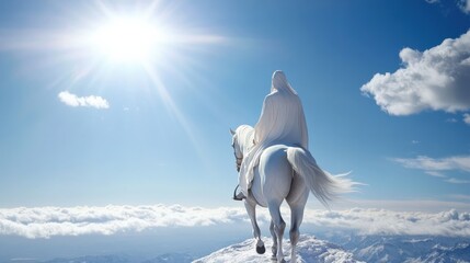 Jesus is described as riding a white horse. It is a symbol of His holiness and righteous judgment.