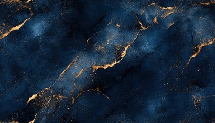 Canvas Print - Seamless marble pattern in rich navy with subtle bronze accents, [Abstract Background Marble], [Bold and regal]