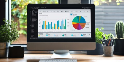Fototapete - Detailed personal budgeting dashboard with interactive graphs and precise categories professional and sleek design