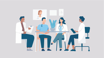 Diverse Medical Team Collaboration Healthcare Professionals Meeting Patient Consultation Doctor Appointment Hospital ClinicIllustration Medical Illustration Health Clinic Healthcare Provider Medical