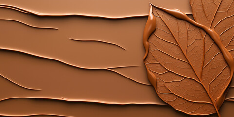 Wall Mural - Two orange leaves resting on a textured background