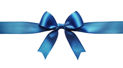 A blue ribbon tied in a bow against a black background. This festive image evokes feelings of joy, celebration, and excitement. 