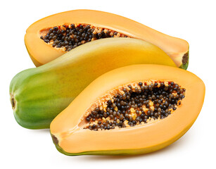 Sticker - Papaya isolated on white background