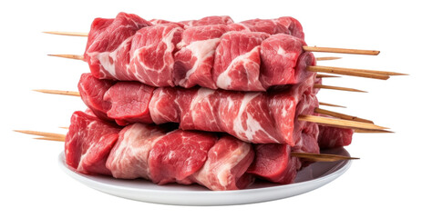 Sticker - PNG Meat and skewer on hand beef food pork.