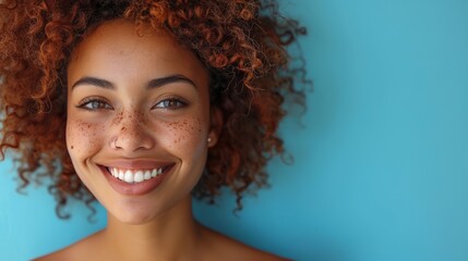 Poster - A woman with red hair and a smile on her face