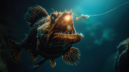 Wall Mural - Deep Sea Anglerfish Predator