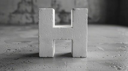 Wall Mural - Letter H, 3D, letters, alphabet, stone, art, illustration, wallpaper, background