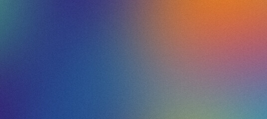 Canvas Print - Blurred gradient background with grain texture effect, showcasing a seamless transition of blue, orange, and purple tones