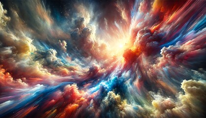 Wall Mural - An abstract, vibrant, and dynamic cloudscape background, wallpaper