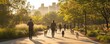 © ChomStyle - City park with people walking dogs, Monday morning, active and social