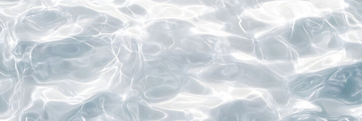 Sticker - Seamless realistic water ripples or ocean waves summer background transparent overlay. Sparkling white crystal clear refreshing swimming pool, fountain, pond or lake pattern. 3D rendering.