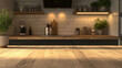 © damien - empty in focus kitchen work top for product with out of focus modern kitchen background