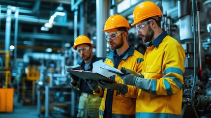 Industrial Workers Collaborating on a Project