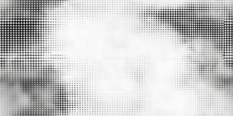 Poster - seamless vintage halftone frosted glass gradient blur vignette dot pattern background. tileable grun