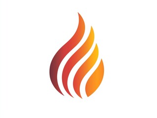 abstract fire flame logo design: orange, red, yellow gradient