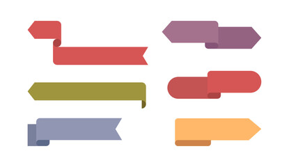 Poster - Banners for sale in form of paper or silk ribbons, isolated set of tapes or straps for special offers or new collection. Vector realistic badges and labels for message or announcement banners
