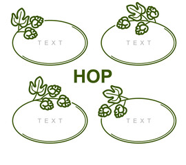 Wall Mural - Hop set. Collection hop leaves frame. Vector