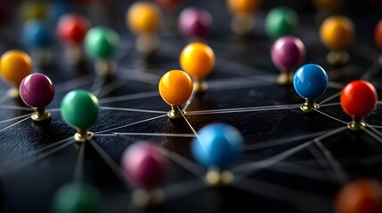 Wall Mural - Interconnected Spheres Forming a Dynamic Digital Network