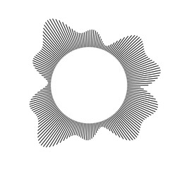 Leinwandbilder - Radial sound waves in a dynamic circular design, illustrating the flow of audio energy.