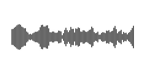 Leinwandbilder - Vector art of sound waves represented by vertical line patterns