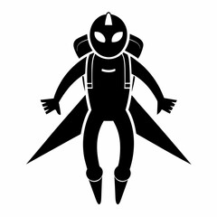 Wall Mural - Jetpack Black silhouette