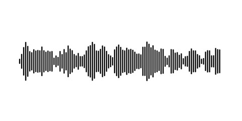 Poster - Vector art of sound waves represented by vertical line patterns