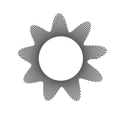 Leinwandbilder - Radial frequency design showcasing vibrant sound elements, creating a visually engaging representation of audio waves.