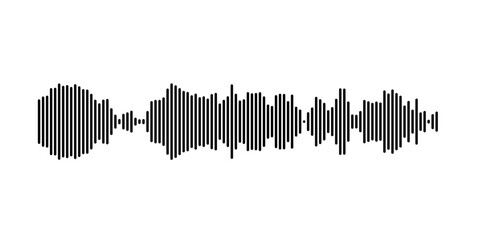 Poster - Vector art of sound waves represented by vertical line patterns