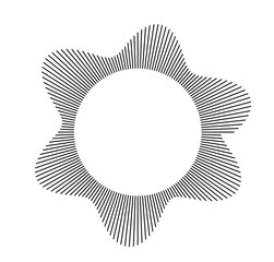 Leinwandbilder - Geometric sound equalizer with circular wave effects, highlighting the relationship between sound and visual art.
