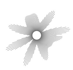 Aufkleber - Circular audio visualization featuring intricate wavy line patterns that represent various sound frequencies and rhythms.