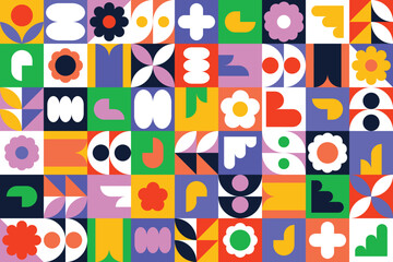 Aufkleber - Flat abstract geometric pattern