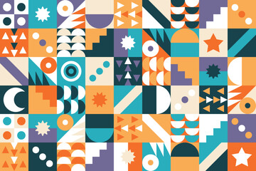 Aufkleber - Flat abstract geometric pattern