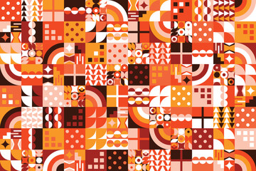 Aufkleber - Flat abstract geometric pattern
