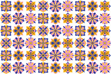 Aufkleber - Flat geometric floral pattern