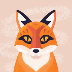 Fototapete - Flat geometric portrait of a fox