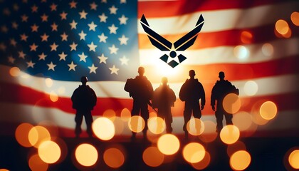 american air force wallpaper, air force day. army silhouette, marican background, patriotic day