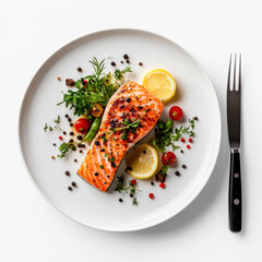 Wall Mural - Salmon Dinner Plate.