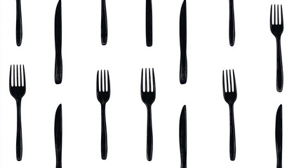 Sticker - fork and knife pattern.