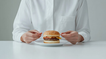 Wall Mural - Burger on plate.