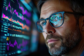 Trader or broker analyst working analysis exchange market using computer investing money in financial market analyzing.