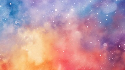 Wall Mural - Rainbow galaxy abstract watercolor background