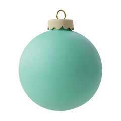 Wall Mural - green christmas ball 3d render icon isolated on transparent background cutout