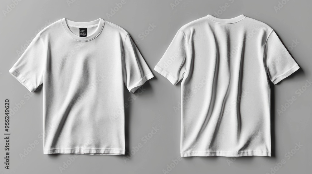 White T-Shirt Mockup - Front and Back View. Stock Photo | Adobe Stock