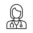 © Z - female doctor icon line vector design