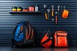© Sanchai - Garage maintenance and repair are showcased in a minimalist design focusing on essential tools and safety equipment for DIY upkeep and repairs