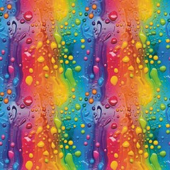 Wall Mural - Bright colorful paint flows and drips seamless pattern. Drops of rainbow paint poster background. Abstract bright colorful wallpaper. Digital raster bitmap. Photo style. AI artwork.	