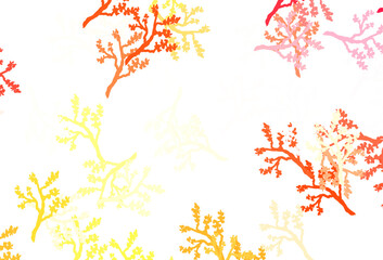 Wall Mural - light red, yellow vector abstract background with sakura.