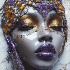 Canvas Print - Golden & Purple Beauty.